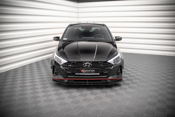 Cup Spoilerlippe Front Ansatz V.2 für Hyundai I20 N Mk3 Schwarz Glanz