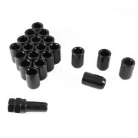 Set of BLACK imbus lug nuts 12x1,5 + Key