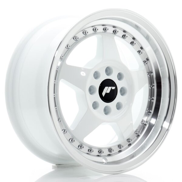 JR Wheels JR6 15x7 ET25 4x100/108 White w/Machined Lip