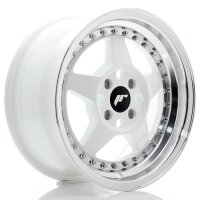 JR Wheels JR6 15x7 ET35 4x100 White w/Machined Lip