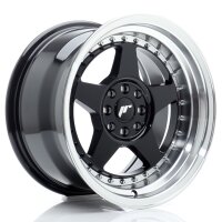 JR Wheels JR6 16x9 ET20 4x100/108 Gloss Black w/Machined Lip