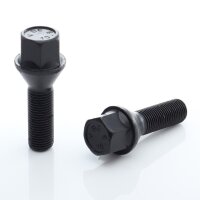 Set of 10 HEX17 tapered bolt M12x1,5 x45mm Black