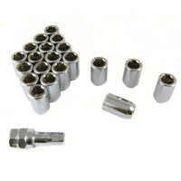 Set of SILVER imbus lug nuts 12x1,25 + Key